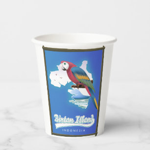 Bintan island Indonesia travel map Paper Cups