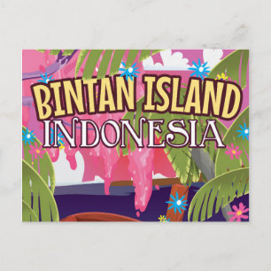 Bintan Island Indonesia travel poster Postcard