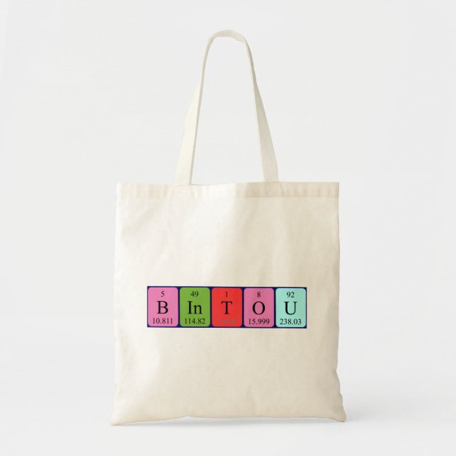 Bintou periodic table name tote bag (Front)