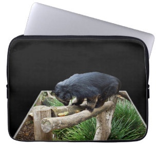 Binturong Standing On A Wooden Rail, Laptop Sleeve