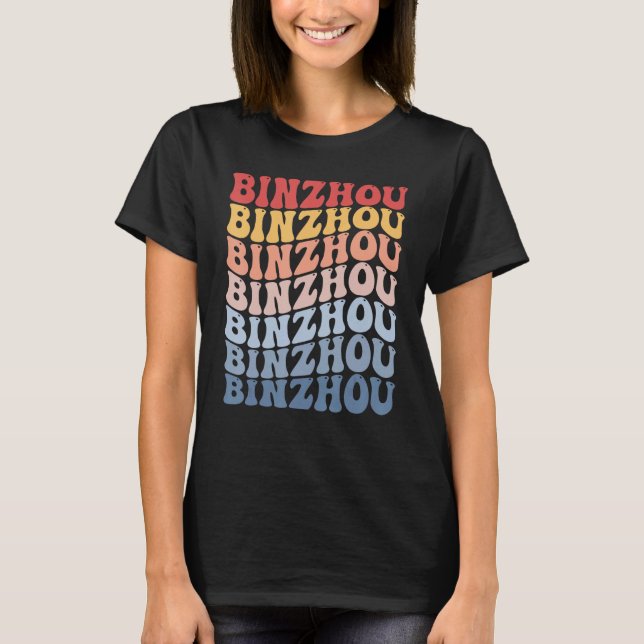Binzhou City Groovy Retro T-Shirt (Front)