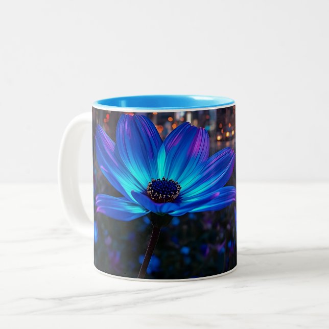 Bio Blue Two-Tone Coffee Mug (Front Left)
