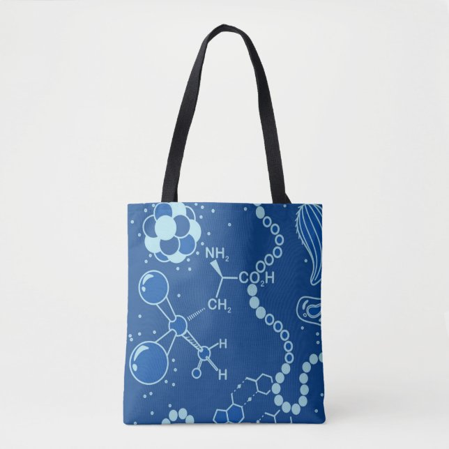Bio/Chemistry Spectrum Blue Atom Two-sided design Tote Bag (Front)