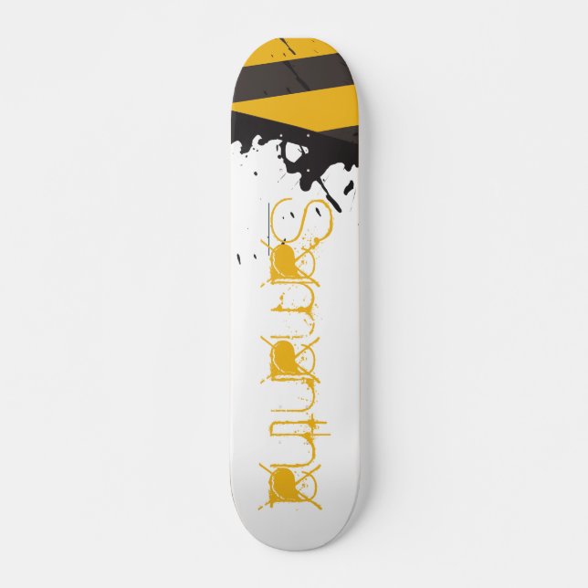 Bio Hazard Caution Tape Mini Skateboard (Front)