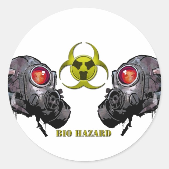 Bio hazard classic round sticker (Front)