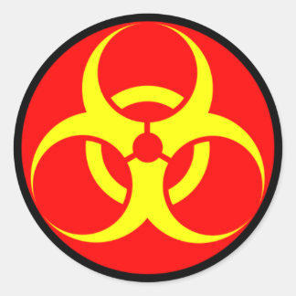 BIO HAZARD CLASSIC ROUND STICKER