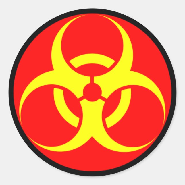 BIO HAZARD CLASSIC ROUND STICKER (Front)
