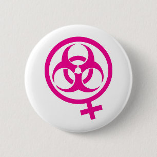 bio hazard femme 6 cm round badge
