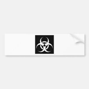 Bio Hazard or Biohazard Sign Symbol Warning Black Bumper Sticker