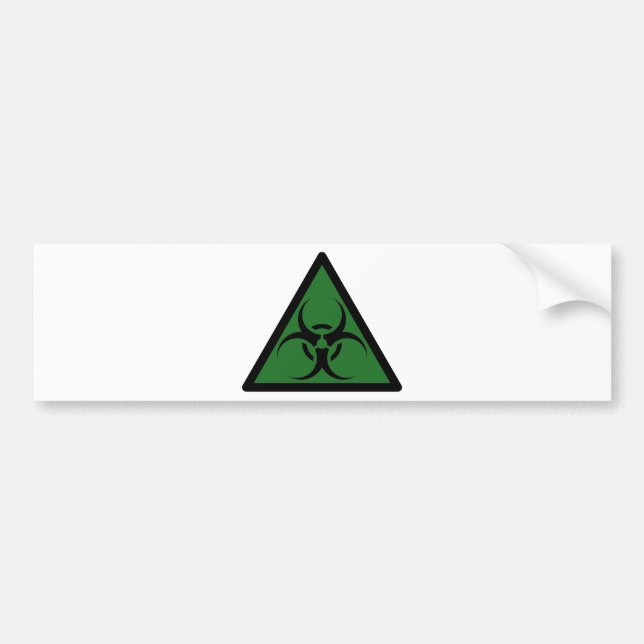 Bio Hazard or Biohazard Sign Symbol Warning Bumper Sticker (Front)