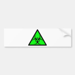 Bio Hazard or Biohazard Sign Symbol Warning Green Bumper Sticker