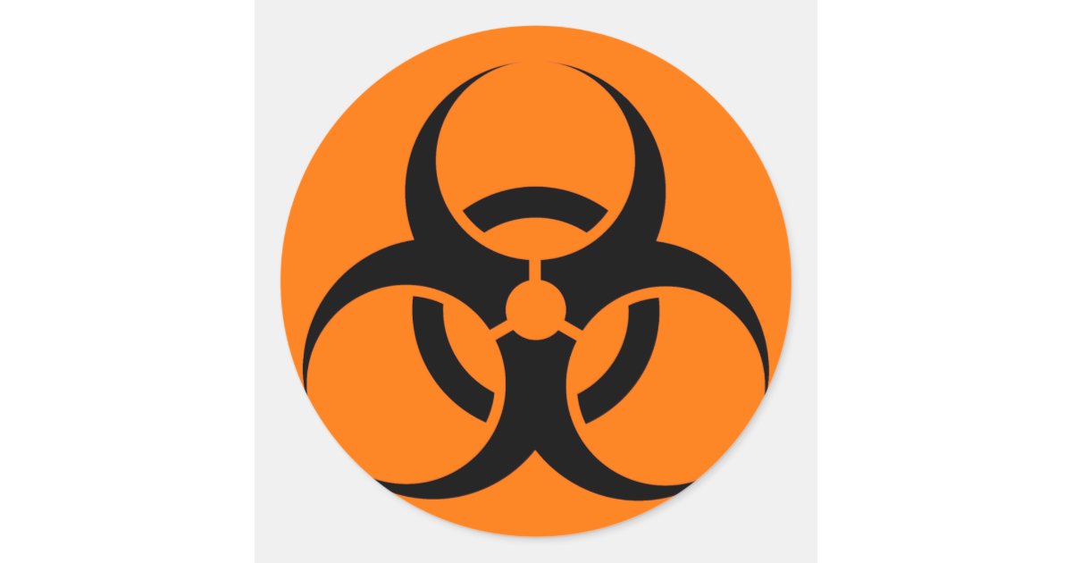 Bio Hazard or Biohazard Sign Symbol Warning Orange Classic Round ...