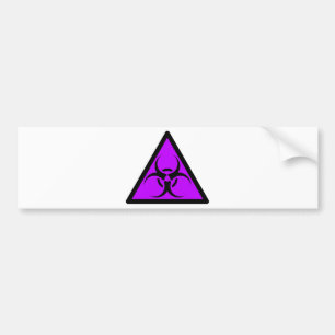 Bio Hazard or Biohazard Sign Symbol Warning Purple Bumper Sticker