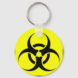Bio Hazard or Biohazard Sign Symbol Warning Yellow Key Ring