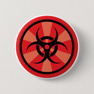 Bio-Hazard - Red 6 Cm Round Badge