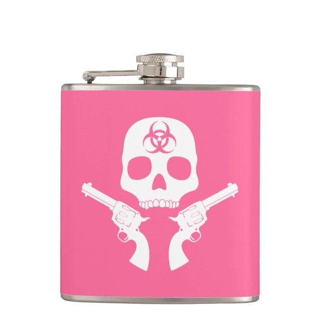 Bio-hazard Skull Hip Flask (Front)