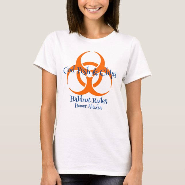 Bio Hazard Symbol Cod Fish & Chips T-Shirt (Front)