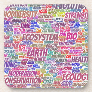 Bio Nuage de Mots Texte Modèle Biodiversité Coaster
