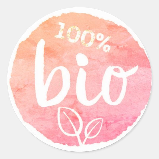 Bio Pink Classic Round Sticker (Front)