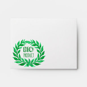 Bio Product Green Watercolor Farm Fresh Food Envelope