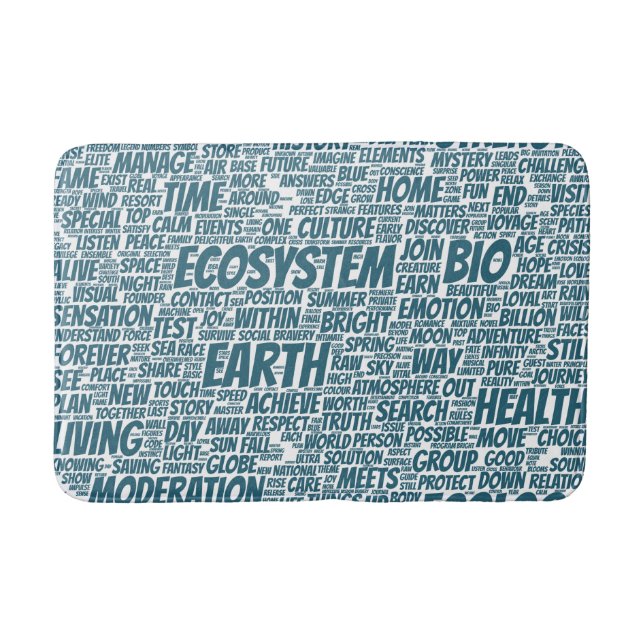 Bio Word Cloud Text Model Biodiversity Bath Mat (Front)