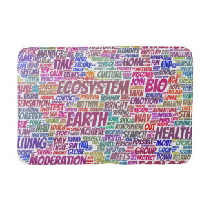 Bio Word Cloud Text Model Biodiversity Bath Mat