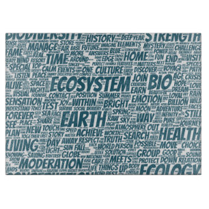 Bio Word Cloud Text Model Biodiversity Cutting Board