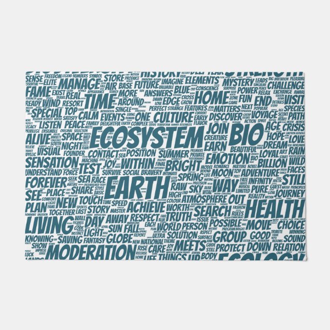 Bio Word Cloud Text Model Biodiversity Doormat (Front)