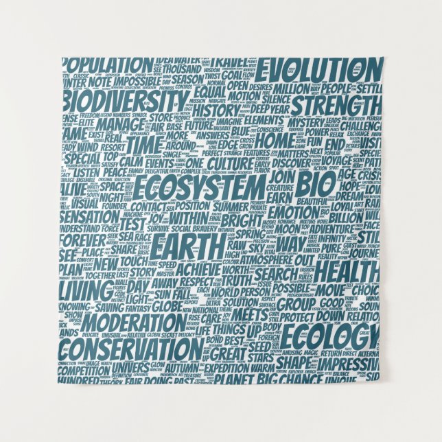 Bio Word Cloud Text Model Biodiversity Tapestry (Front)