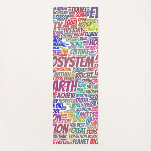 Bio Word Cloud Text Model Biodiversity Yoga Mat