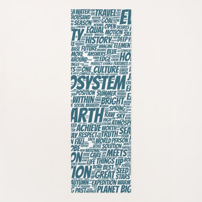 Bio Word Cloud Text Model Biodiversity Yoga Mat (Front)
