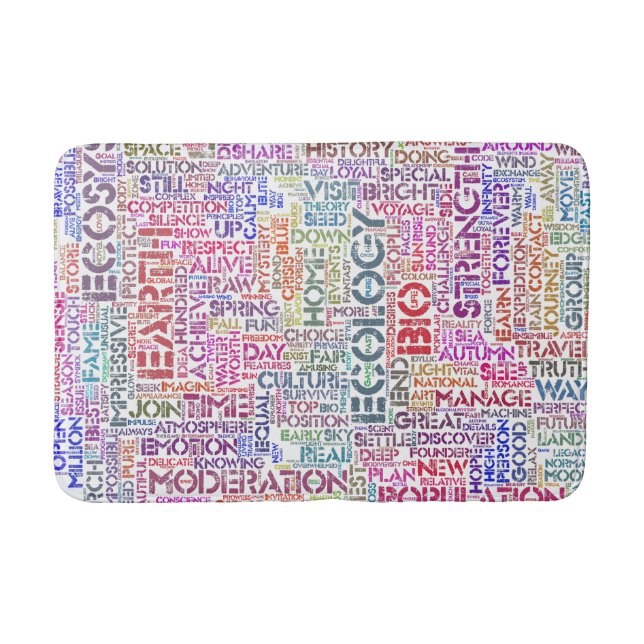 Bio Word Cloud Text Reason Biodiversity Bath Mat (Front)