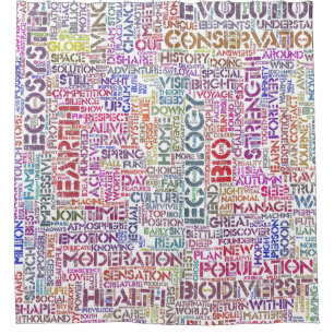 Bio Word Cloud Text Reason Biodiversity Shower Curtain