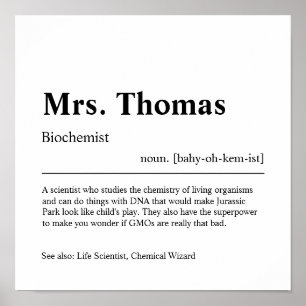 Biochemist Personalised Gift Poster