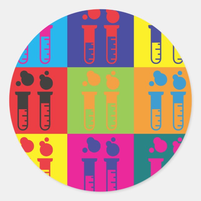 Biochemistry Pop Art Classic Round Sticker (Front)