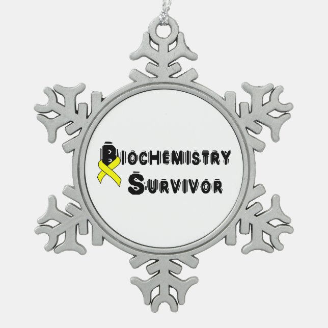 Biochemistry Survivor Snowflake Pewter Christmas Ornament (Front)