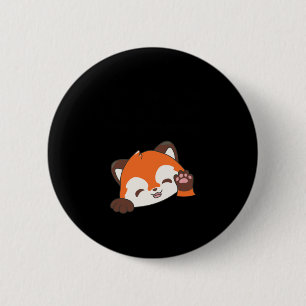 Biodegradable Red Panda! (fresh Green) Sticker 6 Cm Round Badge