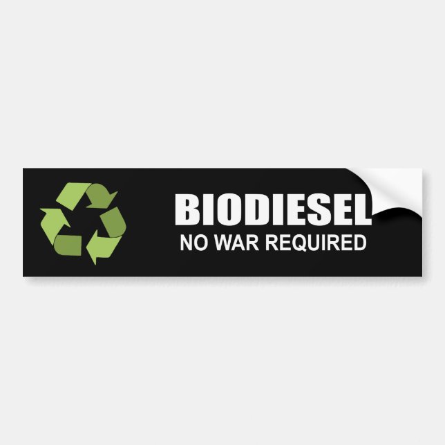 Biodiesel: No War Required Bumper Sticker (Front)