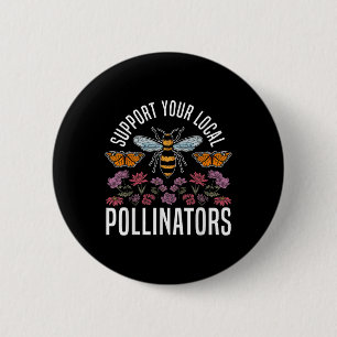 Biodiversity Butterfly Support Your Local Pollinat 6 Cm Round Badge