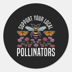 Biodiversity Butterfly Support Your Local Pollinat Classic Round Sticker