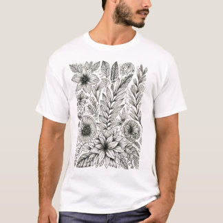 Biodiversity in Black & White: Nature-Inspired T-S T-Shirt