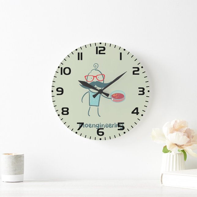 Bioengineering Scientist with Petri Dish Large Clock (Creator Uploaded)