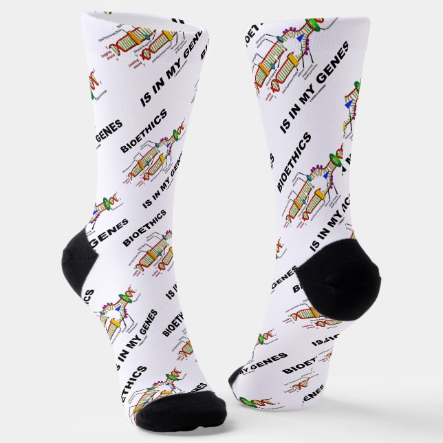 Bioethics Is In My Genes DNA Replication Socks (Angled)
