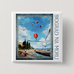 Biograd na moru 4 15 cm square badge