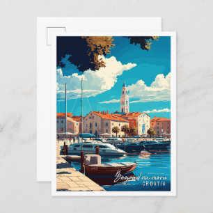 Biograd na moru Croatia vintage travel Postcard