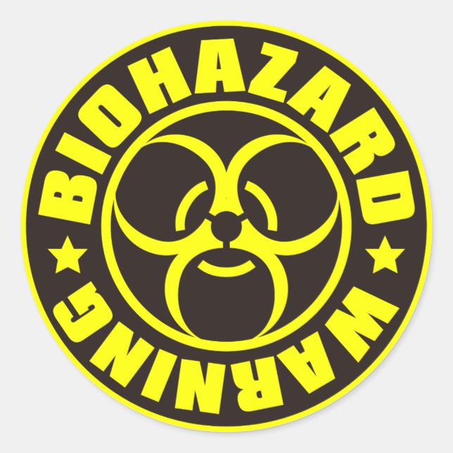 BIOHAZARD CLASSIC ROUND STICKER (Front)