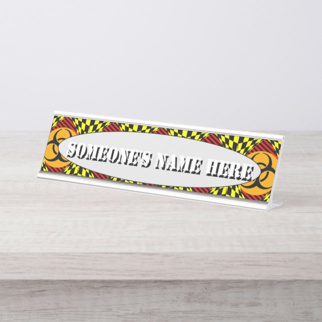 Biohazard Design by Kenneth Yoncich Desk Name Plate (Front)