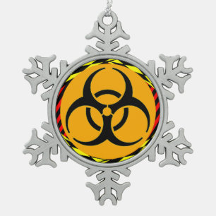 Biohazard Design by Kenneth Yoncich Snowflake Pewter Christmas Ornament