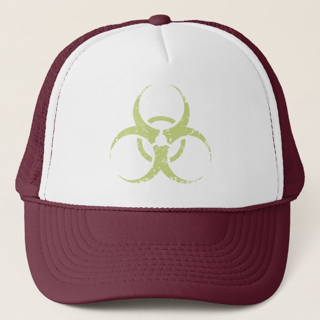 Biohazard -dist -green trucker hat (Front)