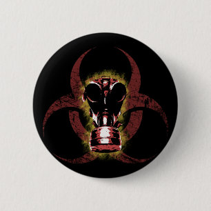 Biohazard Gas Mask Customisable 6 Cm Round Badge